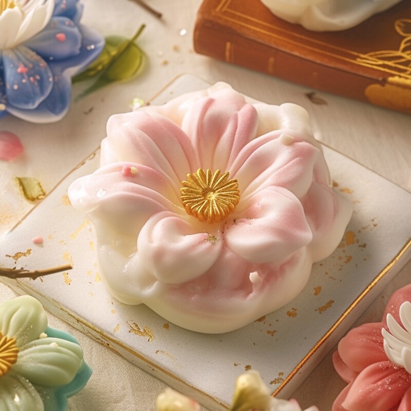 Reljefinė sakuros formos žvakė, silikoninė forma, sukrauti žiedlapiai lelijos gėlės dervos muilo formos šokolado žvakių šviesoje vakarienės dekoro dovana