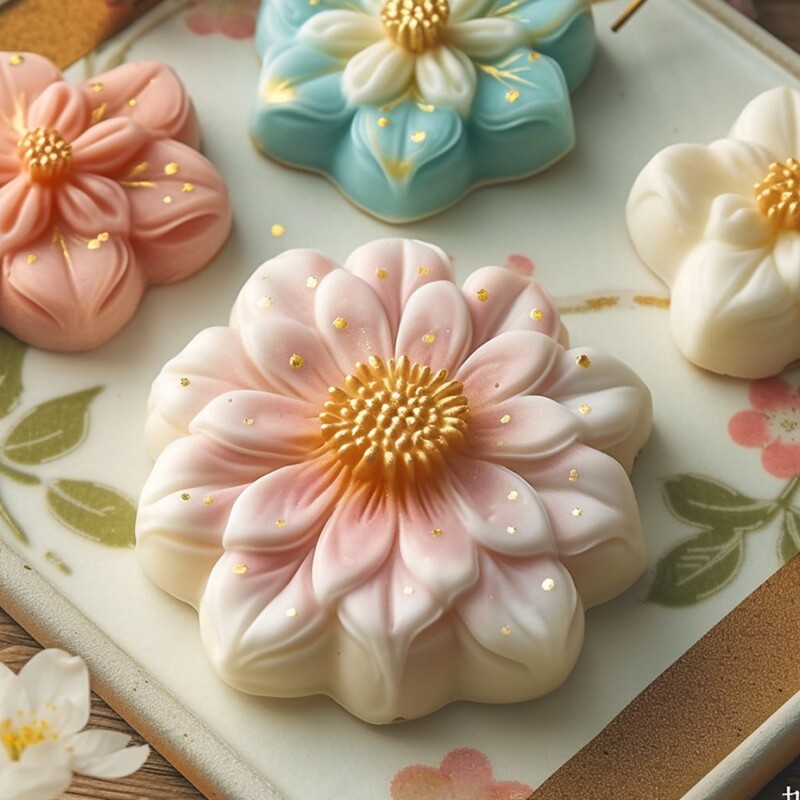 Reljefinė sakuros formos žvakė, silikoninė forma, sukrauti žiedlapiai lelijos gėlės dervos muilo formos šokolado žvakių šviesoje vakarienės dekoro dovana