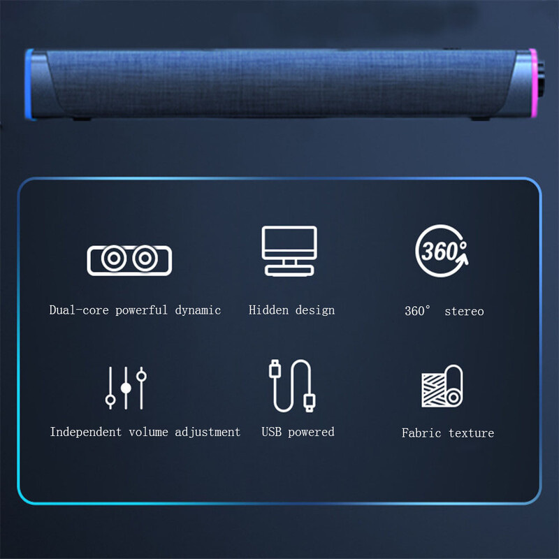 Bară de difuzoare pentru computer 4D Sunet stereo Subwoofer Difuzor Bluetooth Difuzor bară de sunet surround pentru Macbook Laptop Notebook PC