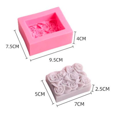 Kerek rózsa kézzel készített szappan szilikon forma virág barkács gyertyakészítő készlet gipsz fondant torta csokoládé sütőforma ajándékok otthoni dekoráció