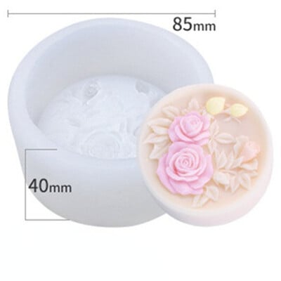 Kerek rózsa kézzel készített szappan szilikon forma virág barkács gyertyakészítő készlet gipsz fondant torta csokoládé sütőforma ajándékok otthoni dekoráció