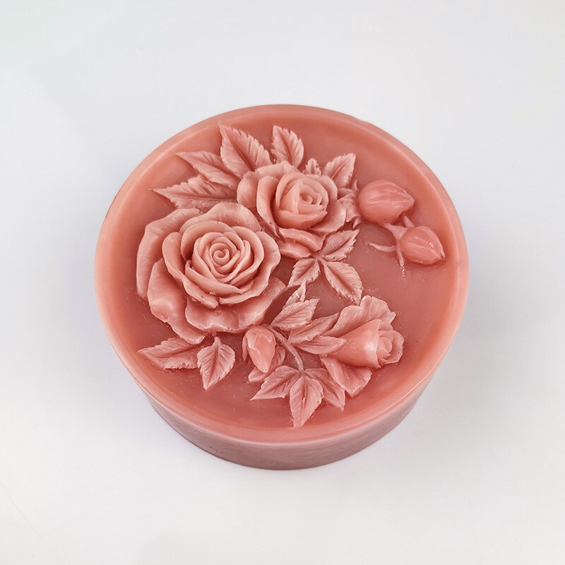 Kerek rózsa kézzel készített szappan szilikon forma virág barkács gyertyakészítő készlet gipsz fondant torta csokoládé sütőforma ajándékok otthoni dekoráció