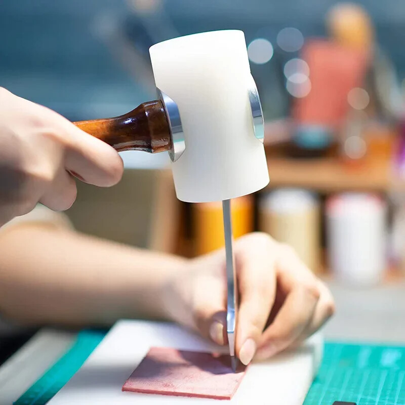 Odos drožyba amatų plaktuko įrankių rinkinys Karvės odos štampavimo pjovimo siuvimo „pasidaryk pats“ įrankiai Plaktukas, odos perforavimo įrankiai