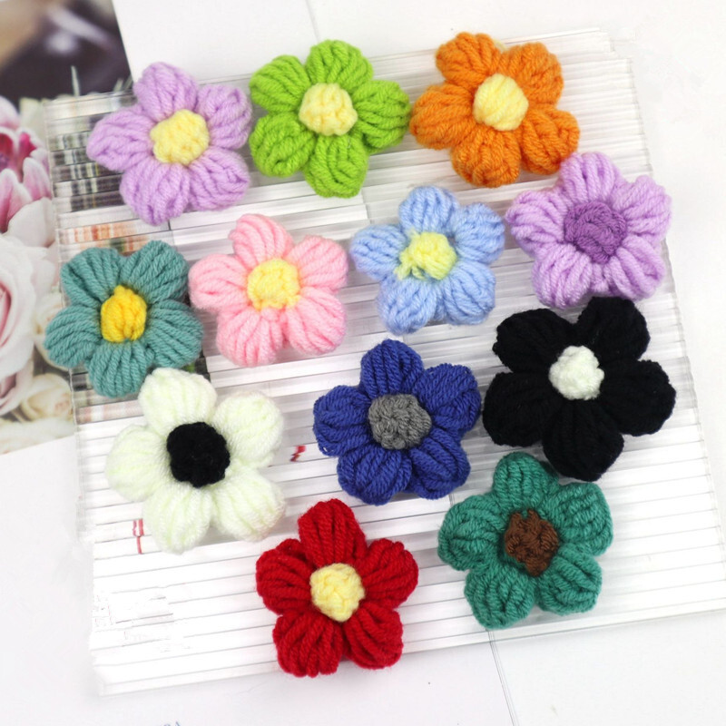 20kom Mliječno paperje Vunena pređa Cvijeće Aplicirane zakrpe DIY Naušnice Ukosnice Nakit Odjeća Dodaci za kosu Materijal Ukrasi