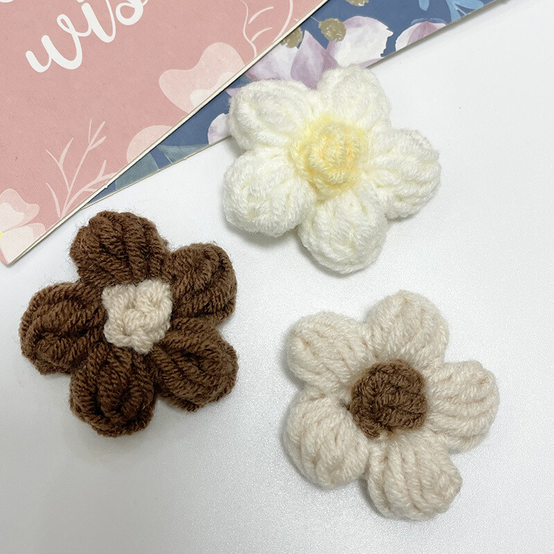 20kom Mliječno paperje Vunena pređa Cvijeće Aplicirane zakrpe DIY Naušnice Ukosnice Nakit Odjeća Dodaci za kosu Materijal Ukrasi