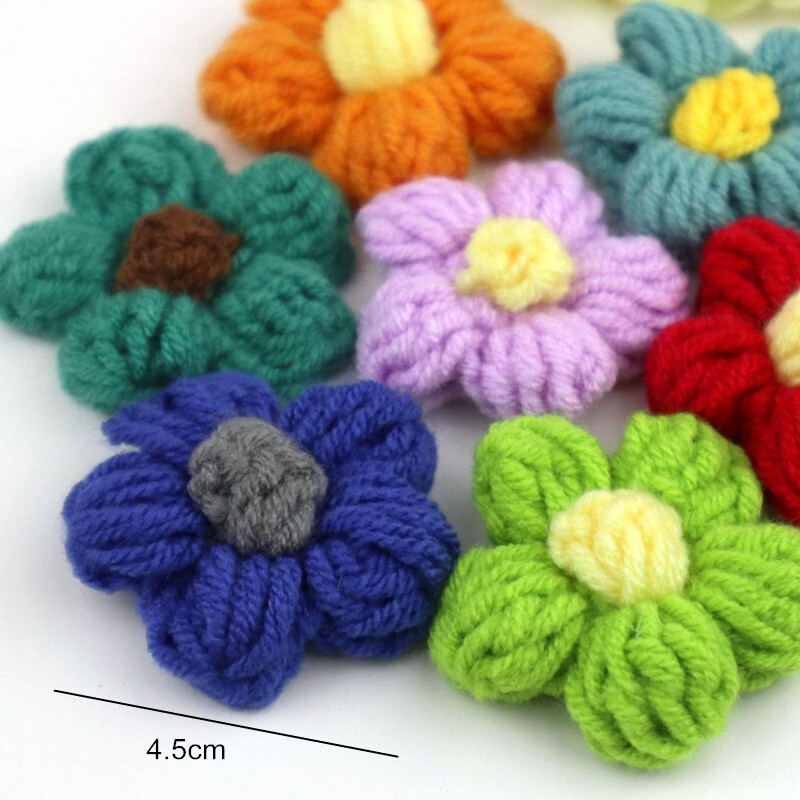 20kom Mliječno paperje Vunena pređa Cvijeće Aplicirane zakrpe DIY Naušnice Ukosnice Nakit Odjeća Dodaci za kosu Materijal Ukrasi