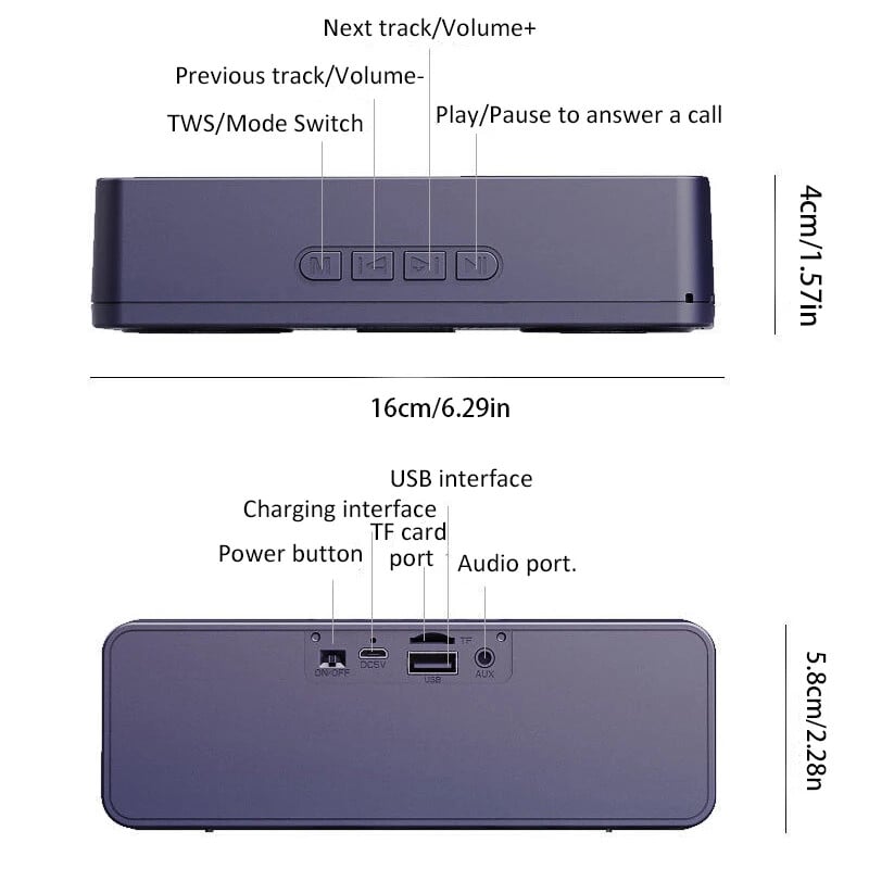 S18 Wireless Creative Bluetooth Smart Garsiakalbis Mobilus Telefonas Garso Kompiuteris Žemųjų dažnių garsiakalbis Lauke Patogus Radijas