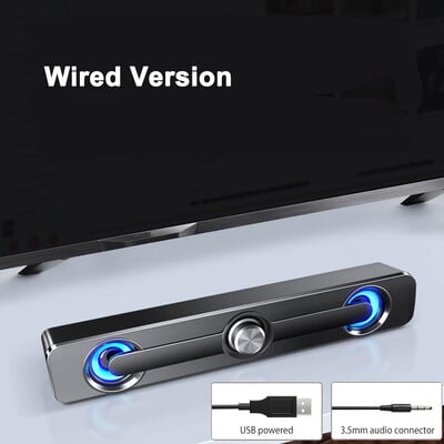 Salange Sound Bar Bluetooth USB vezetékes hangszórók bár sztereó hangszóró projektorhoz PC laptop telefon számítógép 3,5 mm-es kiegészítő hangszóró