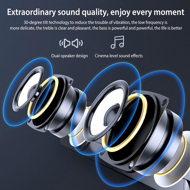 Salange Sound Bar Bluetooth USB vezetékes hangszórók bár sztereó hangszóró projektorhoz PC laptop telefon számítógép 3,5 mm-es kiegészítő hangszóró