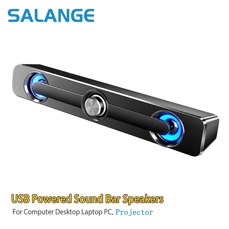 Salange Sound Bar Bluetooth USB vezetékes hangszórók bár sztereó hangszóró projektorhoz PC laptop telefon számítógép 3,5 mm-es kiegészítő hangszóró
