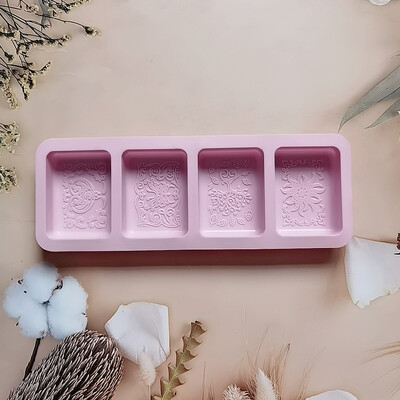 Kvadratinio rašto muilo formelės silikoninės formos „pasidaryk pats“ aromaterapinis rankų darbo muilas, gaminantis pelėsių pyragus, duonos kepimo priemones