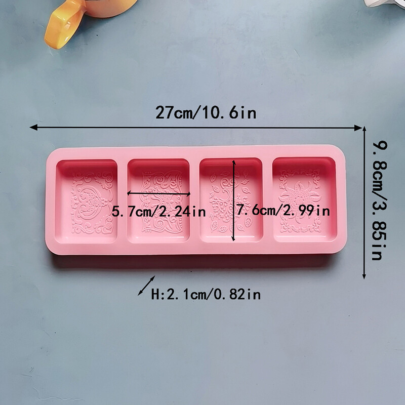 Kvadratinio rašto muilo formelės silikoninės formos „pasidaryk pats“ aromaterapinis rankų darbo muilas, gaminantis pelėsių pyragus, duonos kepimo priemones
