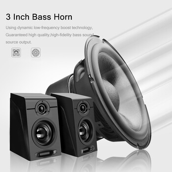 Ενσύρματα ηχεία ξύλινων κόκκων USB Bass Stereo Subwoofer Sound Box Είσοδος AUX Ηχεία υπολογιστή για τηλέφωνα επιτραπέζιου υπολογιστή