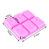 1 db Honey Bee szilikon szappan formakészítő barkácsolás kézzel készített kézműves 3D szappanforma szilikon téglalap alakú 6 formájú szappanforma