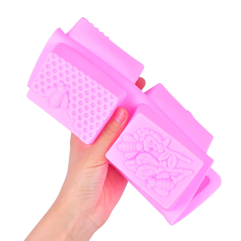 1 db Honey Bee szilikon szappan formakészítő barkácsolás kézzel készített kézműves 3D szappanforma szilikon téglalap alakú 6 formájú szappanforma