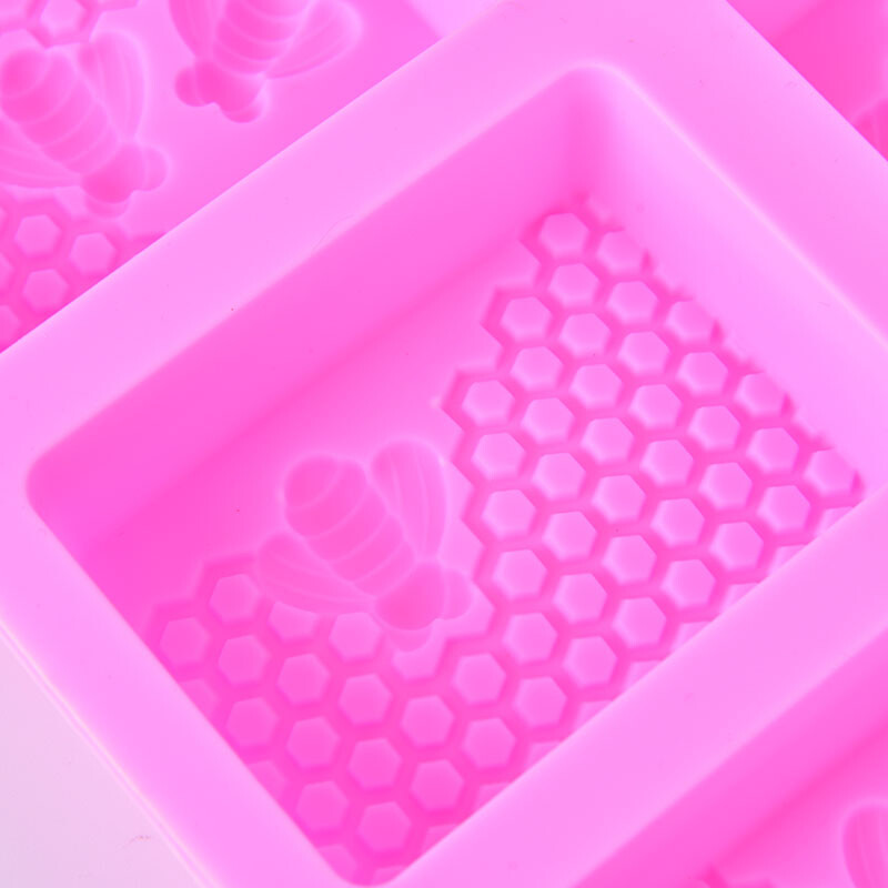 1 db Honey Bee szilikon szappan formakészítő barkácsolás kézzel készített kézműves 3D szappanforma szilikon téglalap alakú 6 formájú szappanforma
