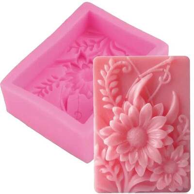 3D reljefni cvijet Silikonski kalup za sapun Ručno izrađen alat za sapun za kupaonicu DIY Kalup za pečenje čokoladnih ledenih kolača Home Decor Blagdanski darovi