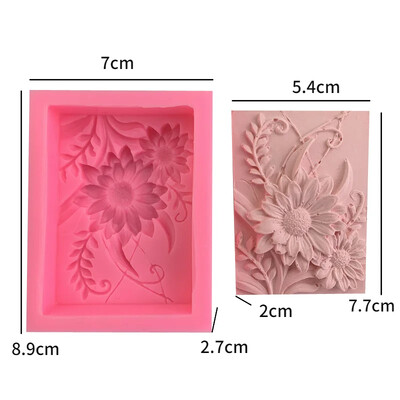 3D reliéfna kvetinová silikónová forma na mydlo, ručne vyrábané nástroje na mydlo do kúpeľne, DIY čokoládová zmrzlina na pečenie, forma na pečenie, bytové dekorácie, sviatočné darčeky