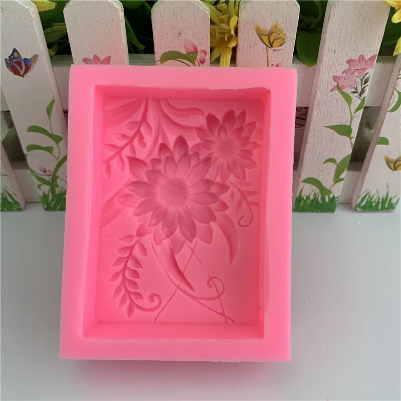 3D reliéfna kvetinová silikónová forma na mydlo, ručne vyrábané nástroje na mydlo do kúpeľne, DIY čokoládová zmrzlina na pečenie, forma na pečenie, bytové dekorácie, sviatočné darčeky