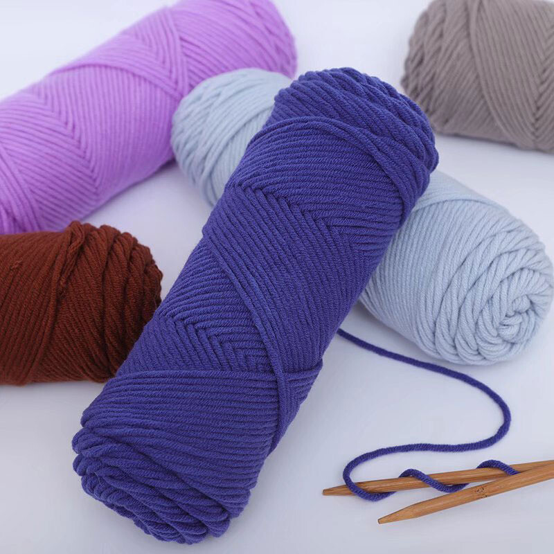 100 g/kamuolys Minkšti 8 sluoksniai pieninės medvilnės verpalai Apvalūs adatų siūlai mezgimui Vilnoniai siūlai Megztinis „Pasidaryk pats“ kepurė Šalikas šiltas mezgimas rankomis