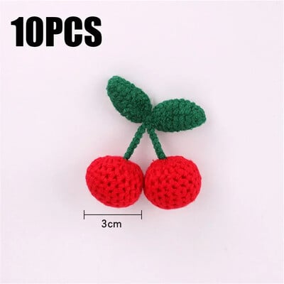 Cârlig de cireșe țesut ornamente DIY Articole de artizanat Îmbrăcăminte Pălărie Pantofi Breloc Cercei Decor Pandantiv 10 buc Lână tricotată