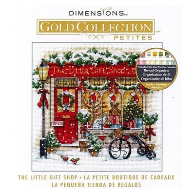 Gold Collection Petites, комплект за броени платна с кръстат бод, The Little Gift Shop, Коледа, Бродерия, Направи си сам, Dim 70-09623