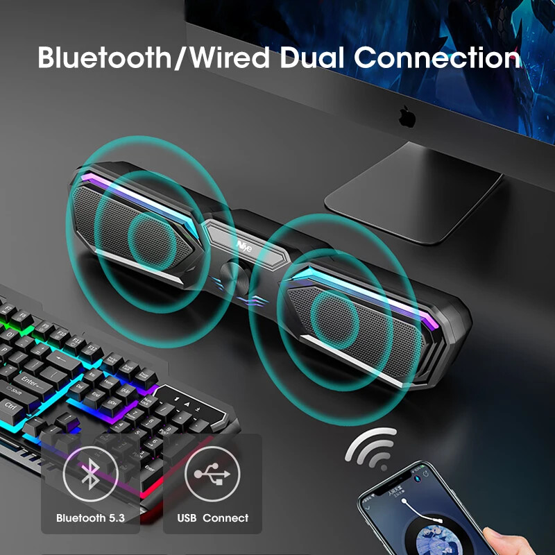 Kodukino helisüsteem Bluetoothi kõlar 4D ruumilise heliriba arvuti kõlar teleri jaoks Soundbar Box Subwoofer Stereo muusikaboks