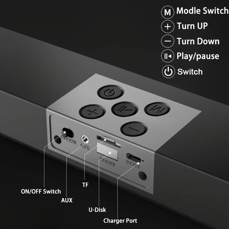 Ruumiline heliriba Juhtmevaba arvuti kõlarid Stereo-subwooferi heliriba lauaarvuti sülearvutitele arvutiteleri kõlarid kodukinosüsteemile