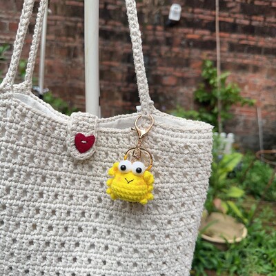 Chei de mașină din lână de catifea de crab colorat croșetate manual, breloc pentru geantă, bijuterii lucrate manual, cadou cu ridicata