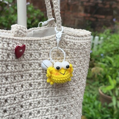 Chei de mașină din lână de catifea de crab colorat croșetate manual, breloc pentru geantă, bijuterii lucrate manual, cadou cu ridicata