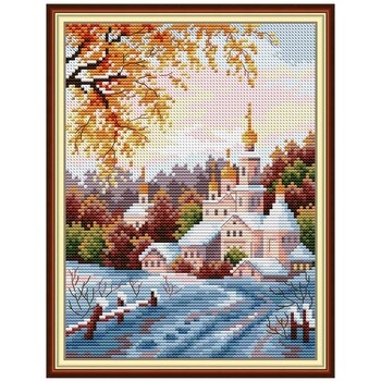 Snow Hill Monastery Patterns Counted Cross Stitch Set DIY 11CT 14CT 16CT Stamped DMC Kit Cross-stitch Kit Embroidery Needlework