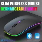 Bežični miš RGB punjivi miševi Bežični računalni miš Ergonomski miš s LED pozadinskim osvjetljenjem za prijenosno računalo