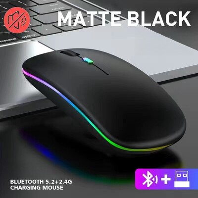 Bežični miš RGB punjivi miševi Bežični računalni miš Ergonomski miš s LED pozadinskim osvjetljenjem za prijenosno računalo