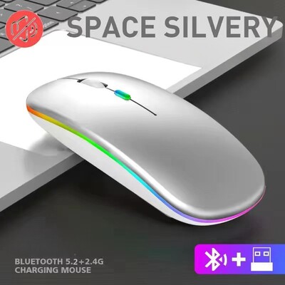 Bežični miš RGB punjivi miševi Bežični računalni miš Ergonomski miš s LED pozadinskim osvjetljenjem za prijenosno računalo