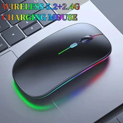 Ασύρματο ποντίκι gaming ποντίκι Backlight Συμβατό με USB RGB Επαναφορτιζόμενα ποντίκια Αθόρυβο με οπίσθιο φωτισμό Εργονομικό ποντίκι παιχνιδιού για φορητό υπολογιστή