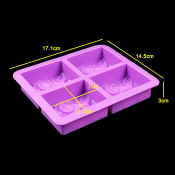 Για διασκέδαση Square Wave Flower Χειροποίητα καλούπια σαπουνιού σιλικόνης DIY Aromatherapy Mold Αιθέριο Έλαιο Σαπούνι Φόρμα κέικ Φόρμα ψησίματος