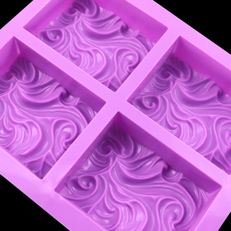 Szórakozáshoz Négyzethullám virág kézzel készített szappan szilikon formák barkácsolás aromaterápiás gipszforma illóolaj szappanforma torta sütőforma
