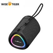 WISEIGER Mini difuzor portabil Bluetooth de exterior Difuzor fără fir uimitor de bas BT5.3 TWS Cutie de sunet pentru conectivitate cu lumină LED