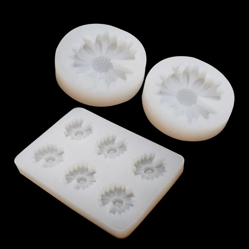 Mazā margrietiņa silikona veidne Fondant pelējuma kūka DecoTool auto aromterapijas simulācija ziedu kulonu pelējuma aromterapijas ģipša veidne