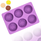 Силиконови форми за сапун с 6 кухини, кръгла форма на животински шарки Направи си сам ръчно изработена форма за сапун Преносими уникални инструменти за правене на сапун