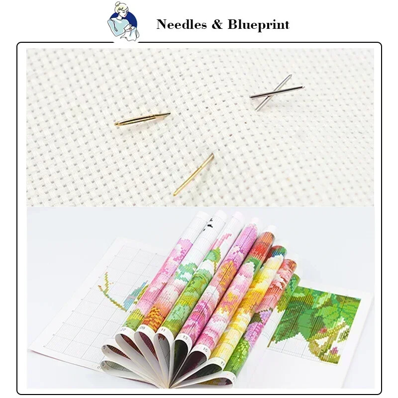Súprava na krížikovú výšivku Joy Sunday Peony Invitations Motýle Vzor HD vzor Potlačená látka Aida 16/14CT Vyšívacia súprava