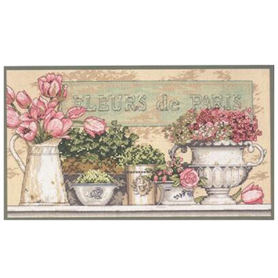 Amishop Κορυφαίας ποιότητας Lovely Counted Cross Stitch Kit Flowers Of Paris Flower Dim 35204