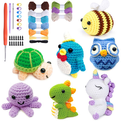 Ručno heklanje Diy Životinjski set za početnike Pređa za pletenje Konac Igle Kuke Pleteni alat Plišana lutka Materijal Torba Kompletan set