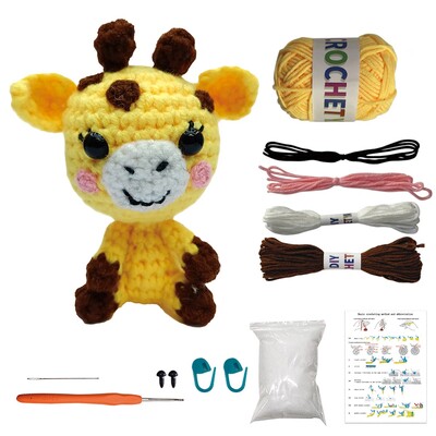 Ručno heklanje Diy Životinjski set za početnike Pređa za pletenje Konac Igle Kuke Pleteni alat Plišana lutka Materijal Torba Kompletan set