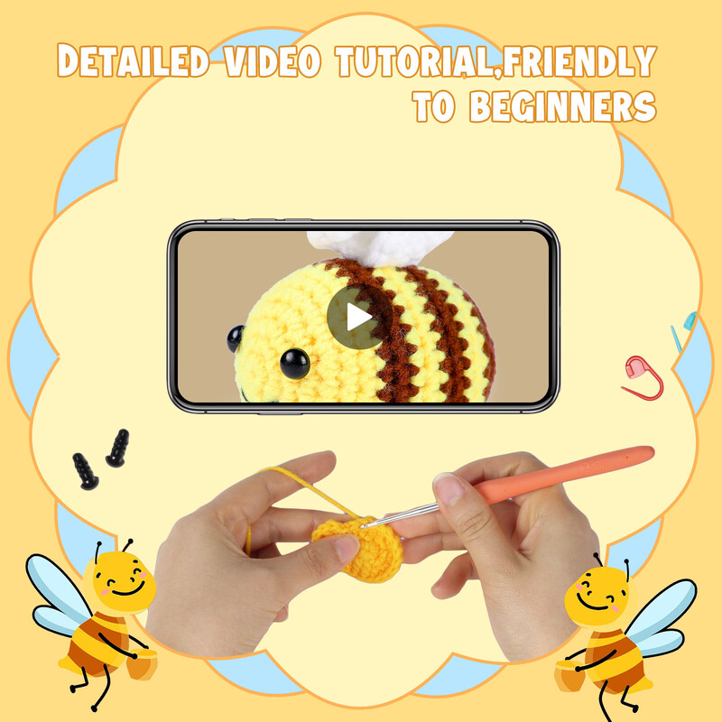 Ručno heklanje Diy Životinjski set za početnike Pređa za pletenje Konac Igle Kuke Pleteni alat Plišana lutka Materijal Torba Kompletan set