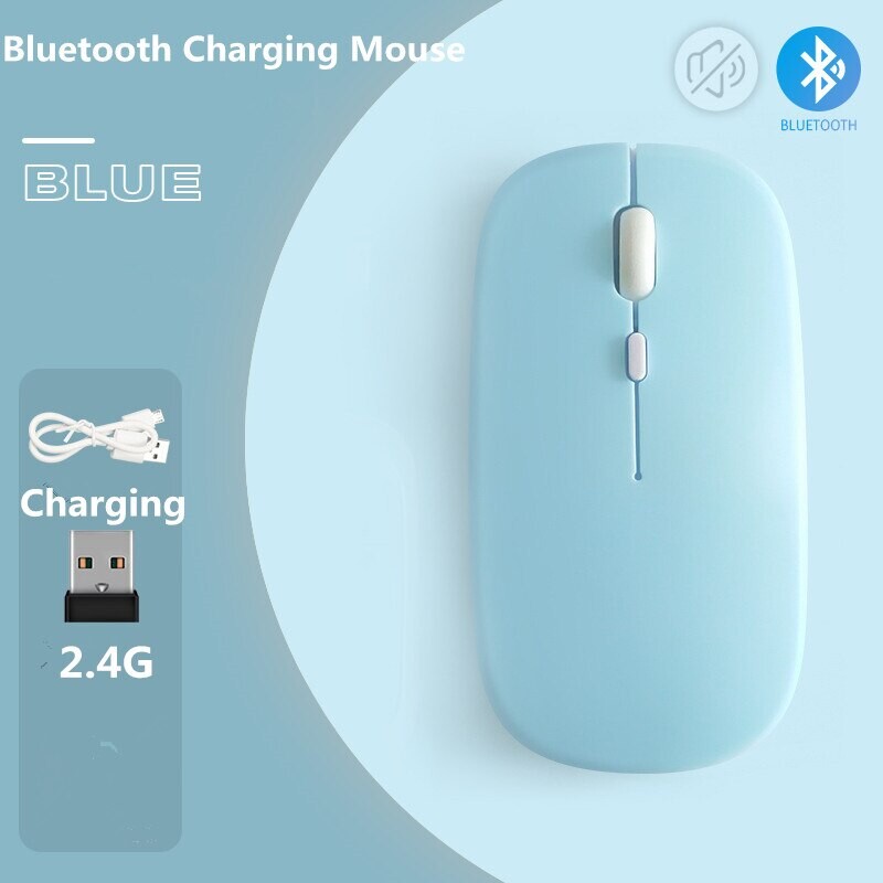 Mouse Bluetooth fără fir reîncărcabil Macaron Mouse USB 2,4G pentru Android Windows Tablet Laptop Notebook PC pentru IPAD mobil