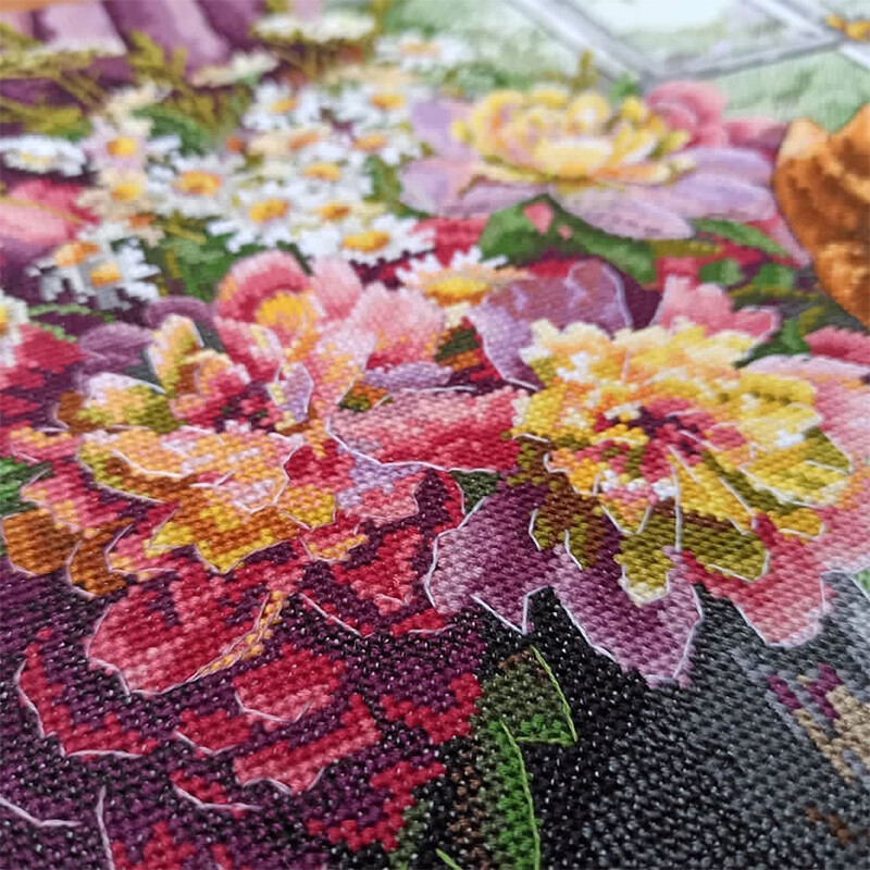 Vasaros popietės suskaičiuoti kryžminio dygsnio rinkiniai Kačių nespausdinti raštai drobės siuvinėjimo rinkiniai 11 14CT „pasidaryk pats“ namų dekoro paveikslai