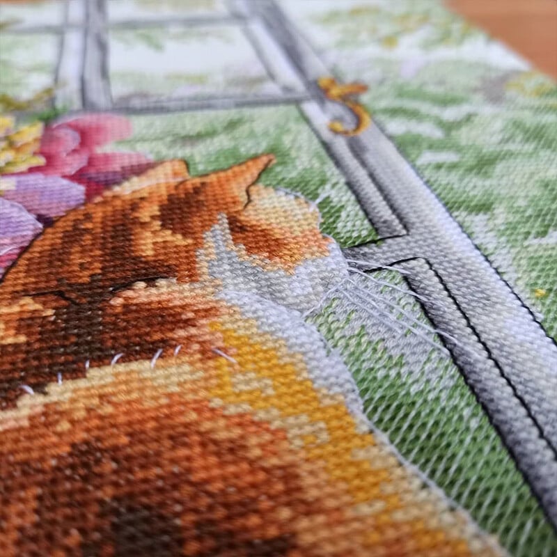 Vasaros popietės suskaičiuoti kryžminio dygsnio rinkiniai Kačių nespausdinti raštai drobės siuvinėjimo rinkiniai 11 14CT „pasidaryk pats“ namų dekoro paveikslai