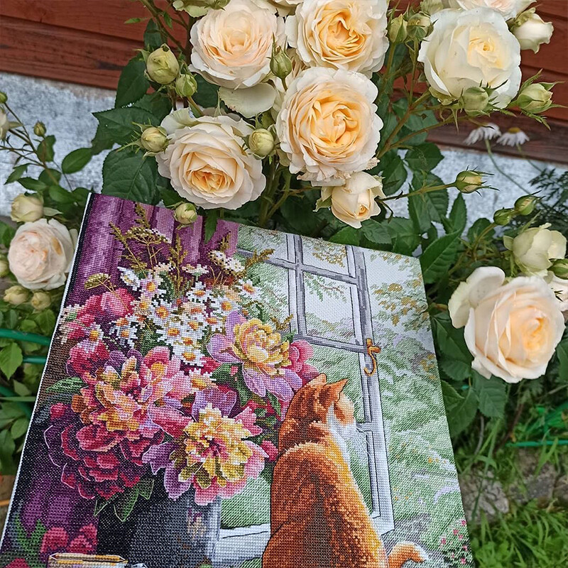 Vasaros popietės suskaičiuoti kryžminio dygsnio rinkiniai Kačių nespausdinti raštai drobės siuvinėjimo rinkiniai 11 14CT „pasidaryk pats“ namų dekoro paveikslai