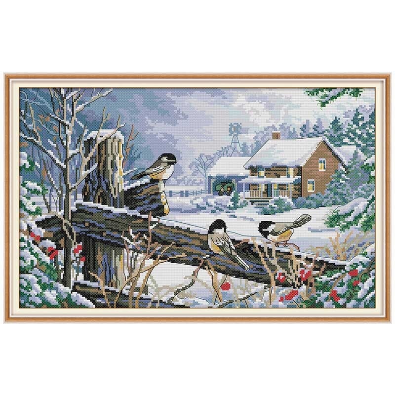 Paukštis ant tvoros suskaičiuota 11CT 14CT gyvūnai Siuvinėjimo kryželiu rinkiniai kinų DMC kryželiu rinkiniai Siuvinėjimas Rankdarbiai Namų dekoras